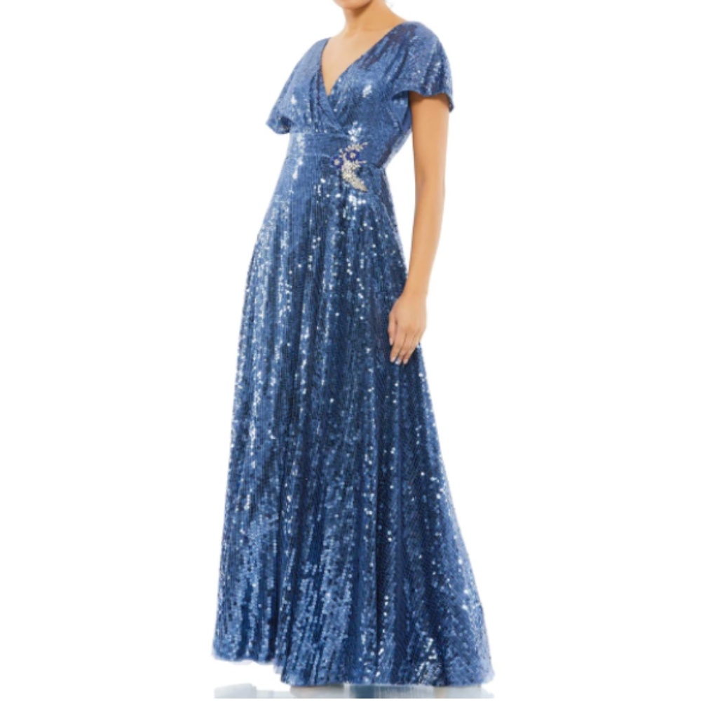 MAC DUGGAL Sequined Gown Formal size 12 tags incl. altered  fabric/sequins incl